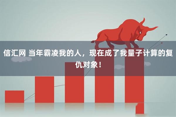 信汇网 当年霸凌我的人，现在成了我量子计算的复仇对象！