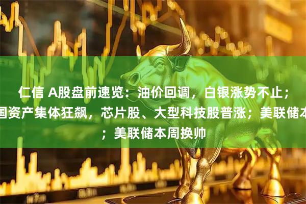仁信 A股盘前速览：油价回调，白银涨势不止；美股中国资产集体狂飙，芯片股、大型科技股普涨；美联储本周换帅